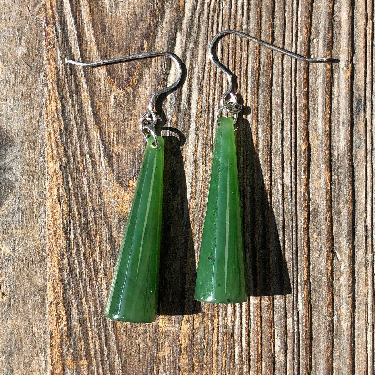 Solid Jade Cone Earrings, 2406