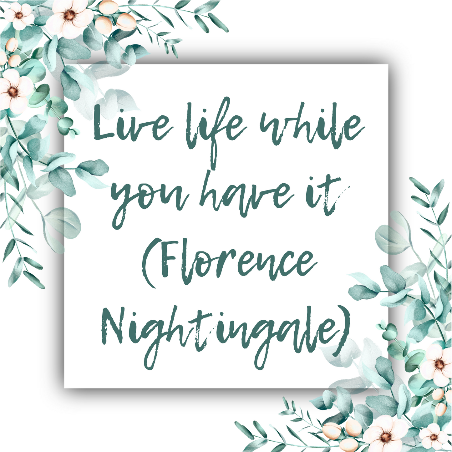 Live Life While You Have It (Florence Nightingale) - Teardrop Mobius Necklace