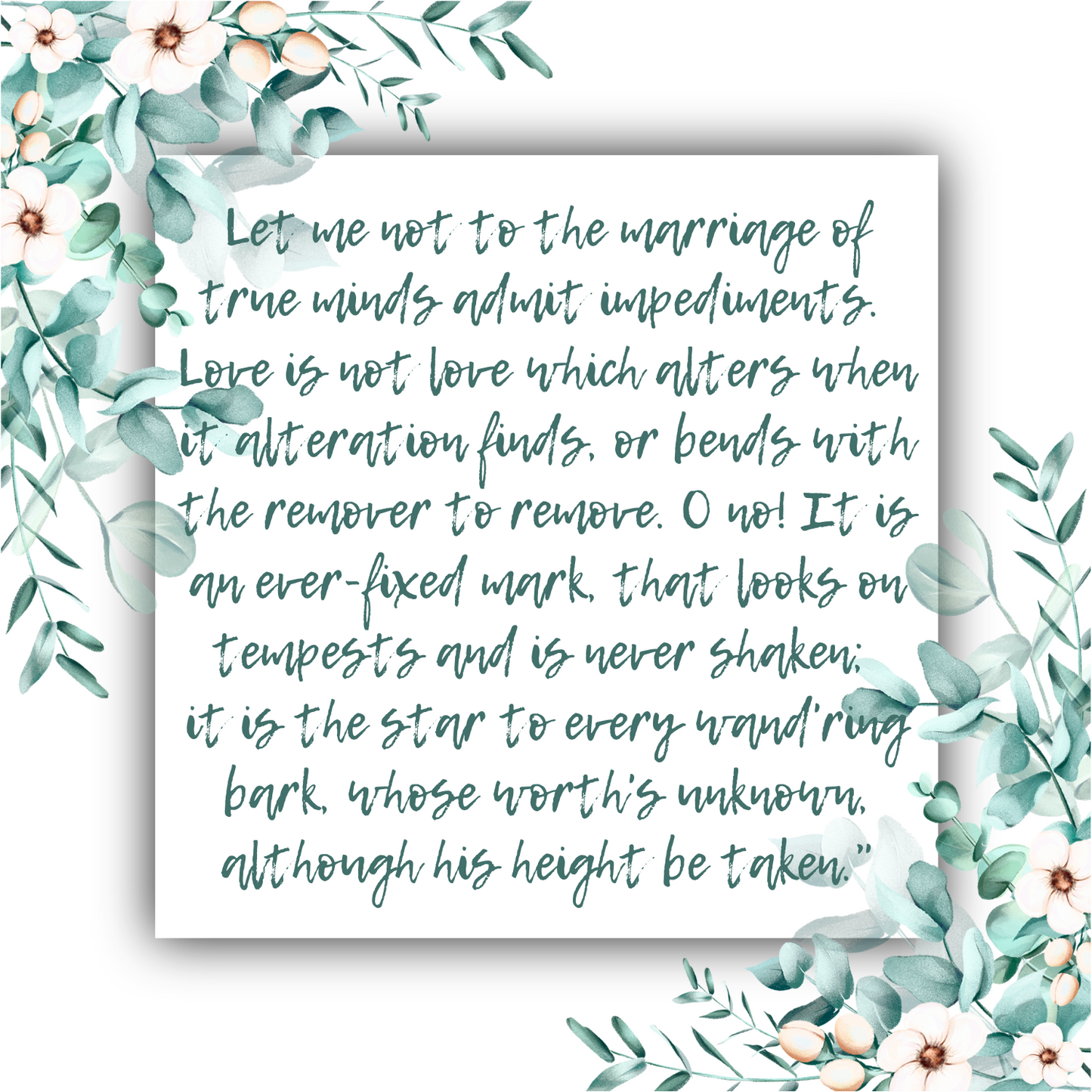 Shakespeare Sonnet 116 Mobius Bracelet