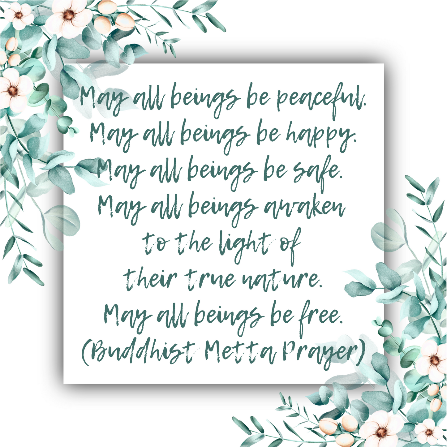 Metta Prayer May All Beings Be Free - Pi Disc Necklace