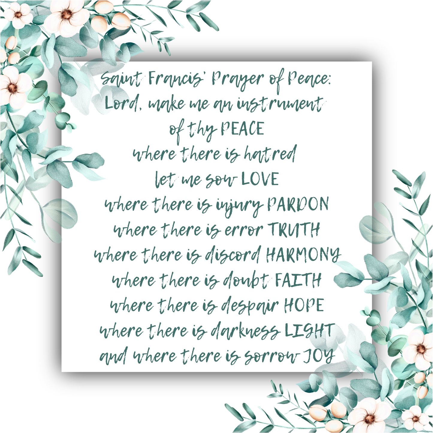 St Francis Prayer of Peace - Mobius Bracelet