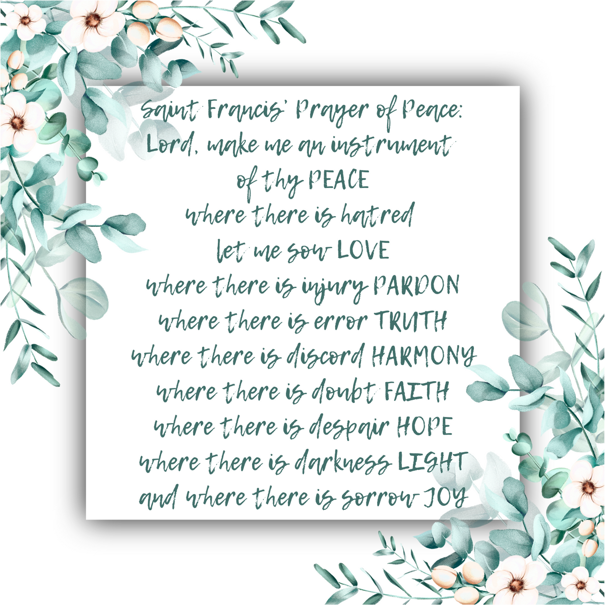 St Francis Prayer of Peace - Mobius Bracelet