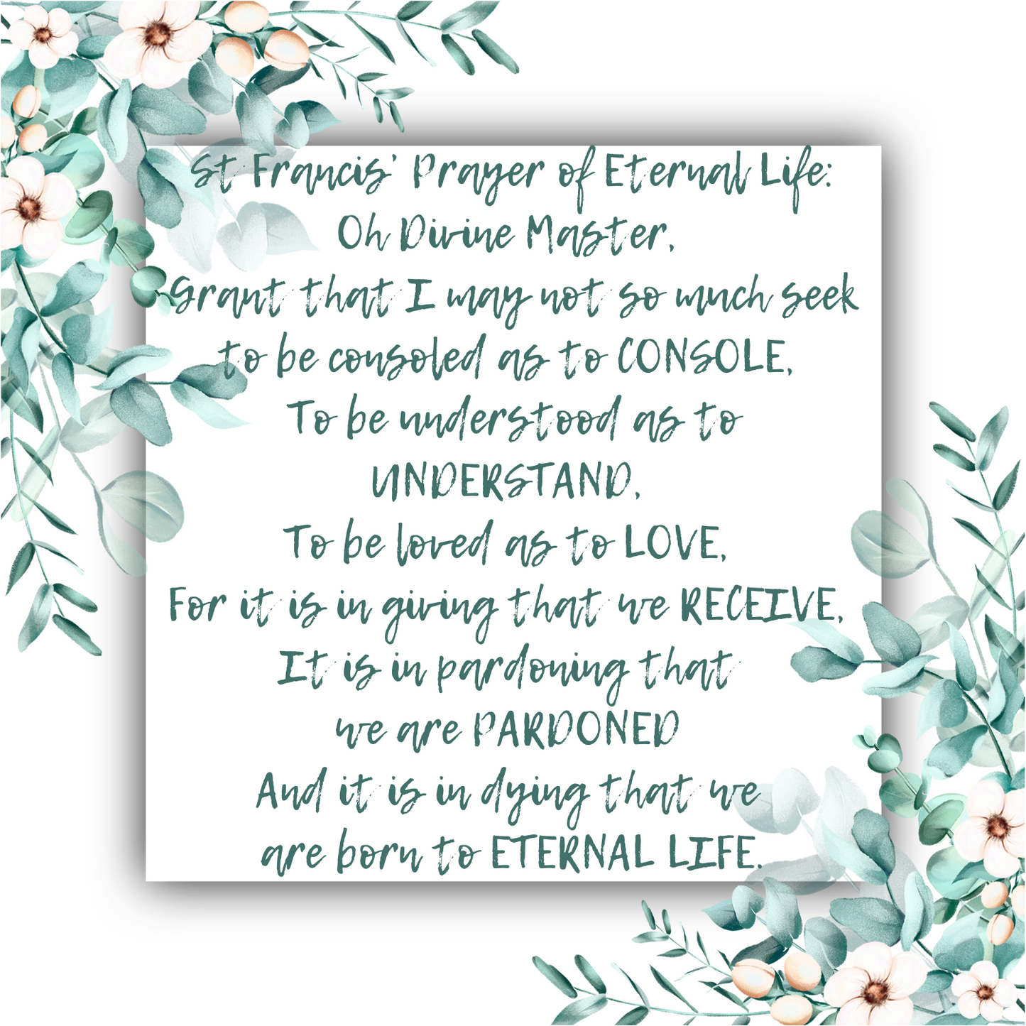 St Francis Prayer - Eternal Life - Mobius Bracelet
