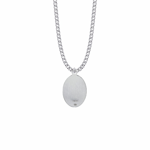 Saint George Sterling Silver Oval Saints Medal - Patron Saint of England and Soldiers (Custom engraving available)