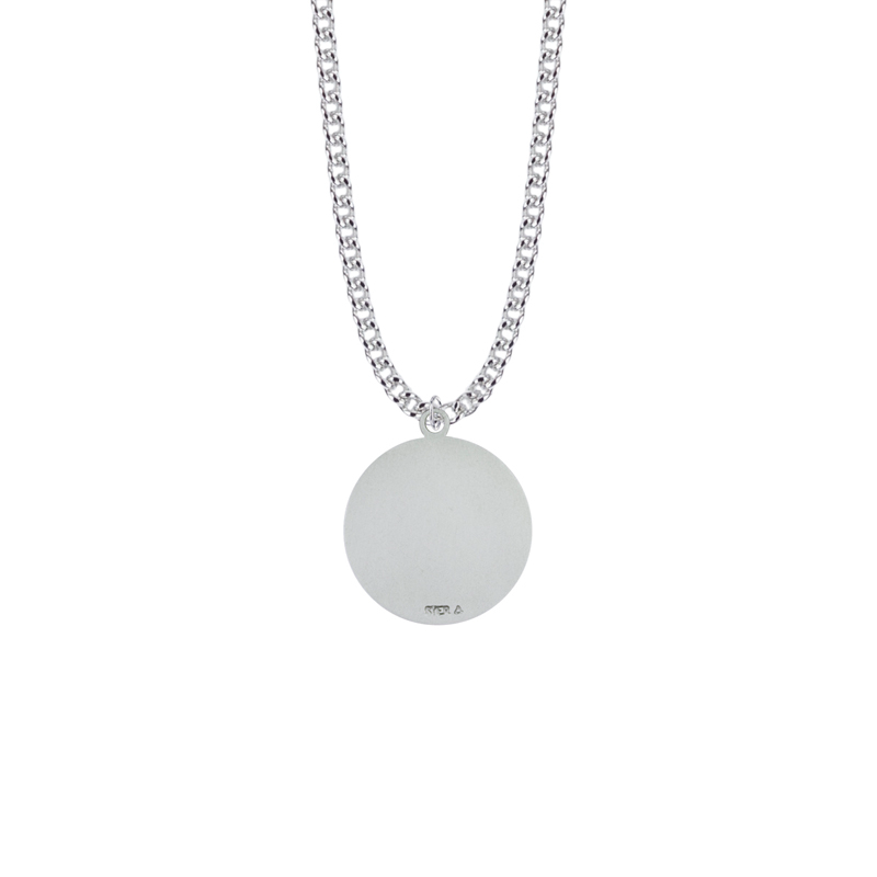 Saint Michael the Archangel - Sterling Silver Circular Saints Medal Necklace - Defender of the Faith / Patron Saint of Police and Military (Custom engraving available)
