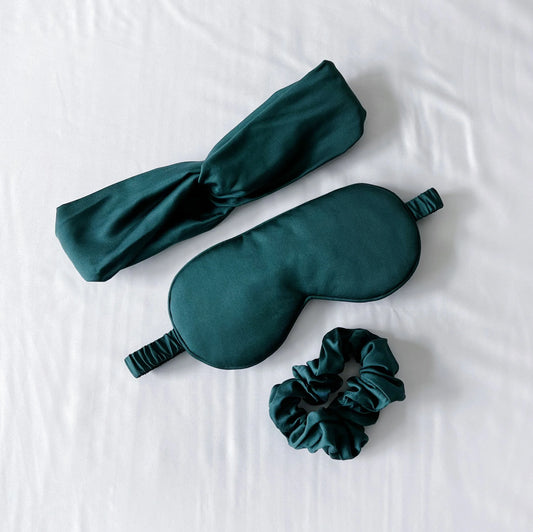 Self Care Bamboo Sleep Bundle - Eye Mask, Hair Band and Scrunchie