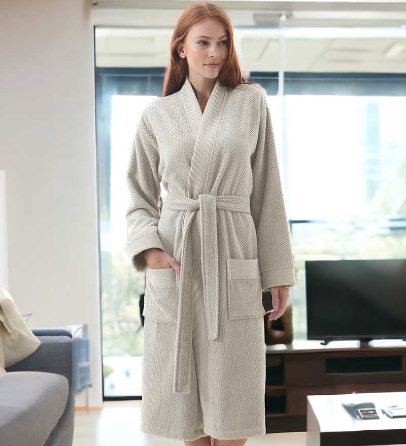 Women's Turkish Cotton Terry Cloth Kimono Robe