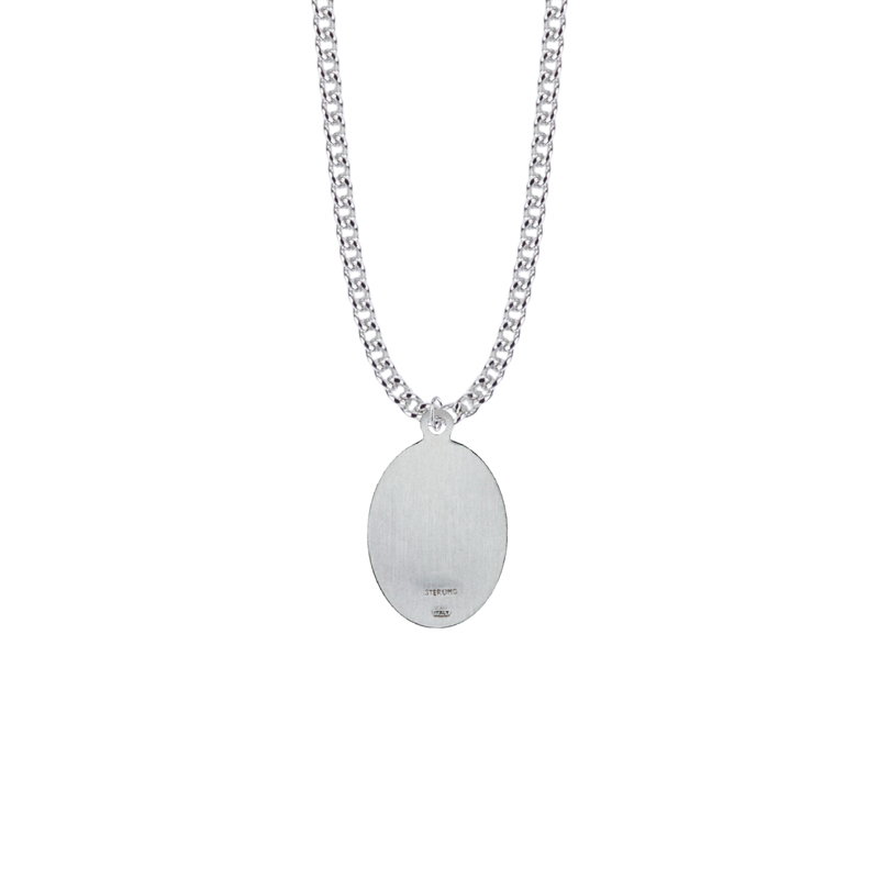 Saint Patrick Sterling Silver Oval Saints Medal - Patron Saint of Ireland