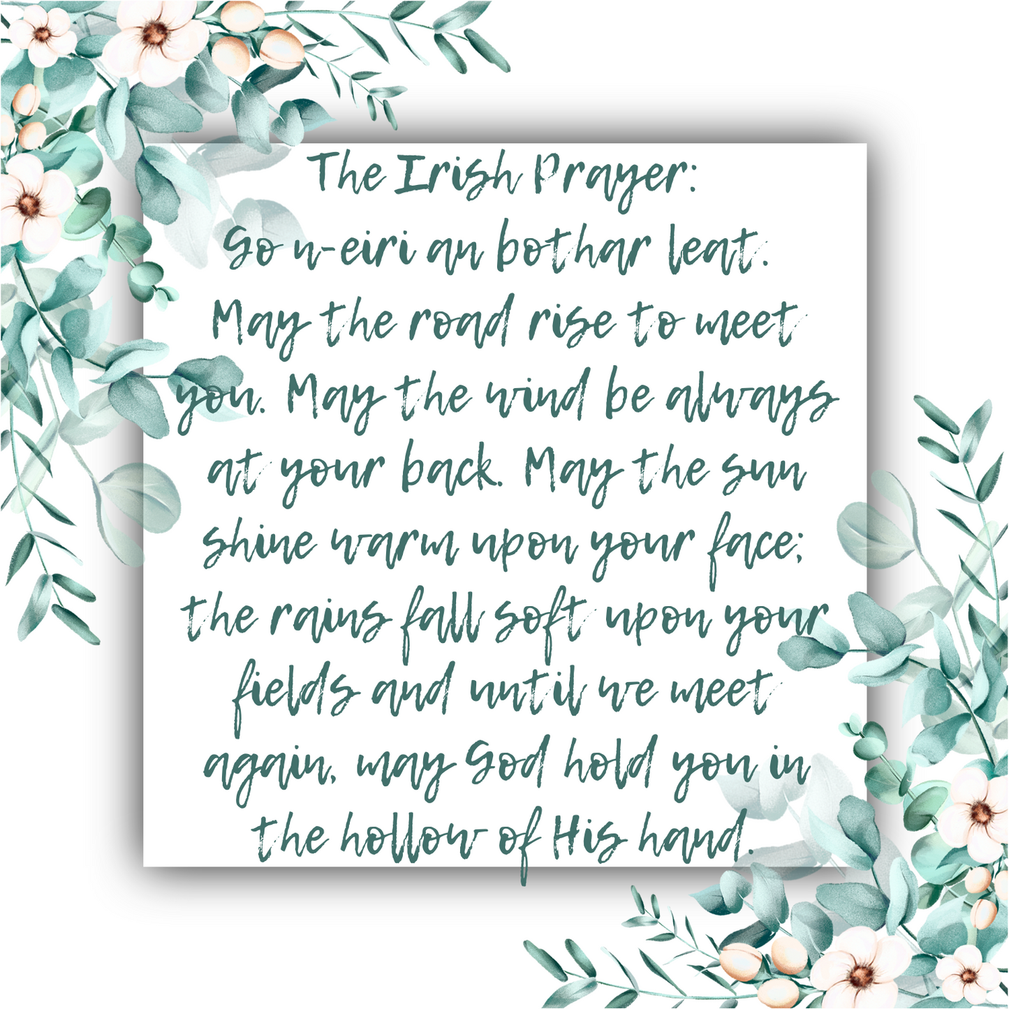 The Irish Prayer (May the Road Rise to Meet You) Mobius Bracelet