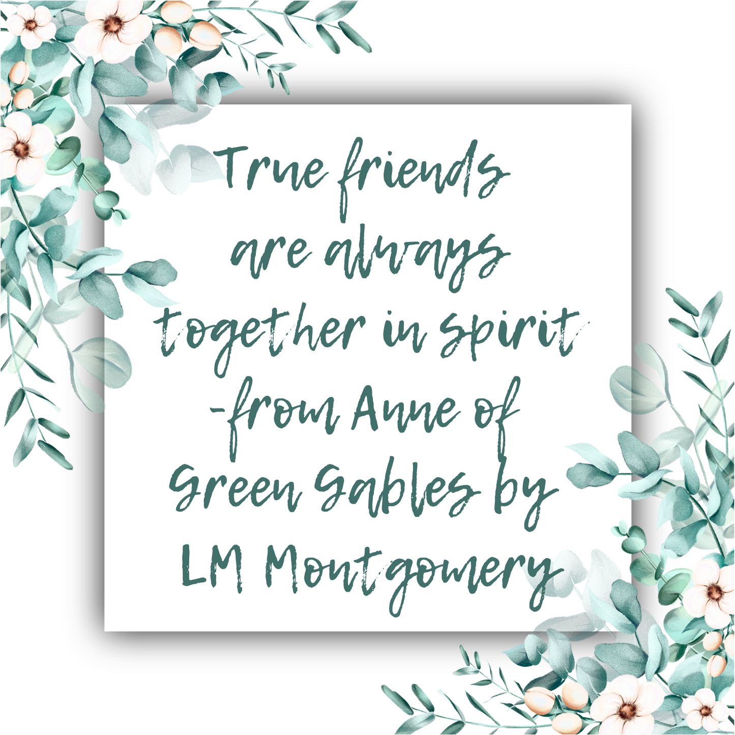 True Friends Are Always Together in Spirit (Anne of Green Gables) - Heart Necklace