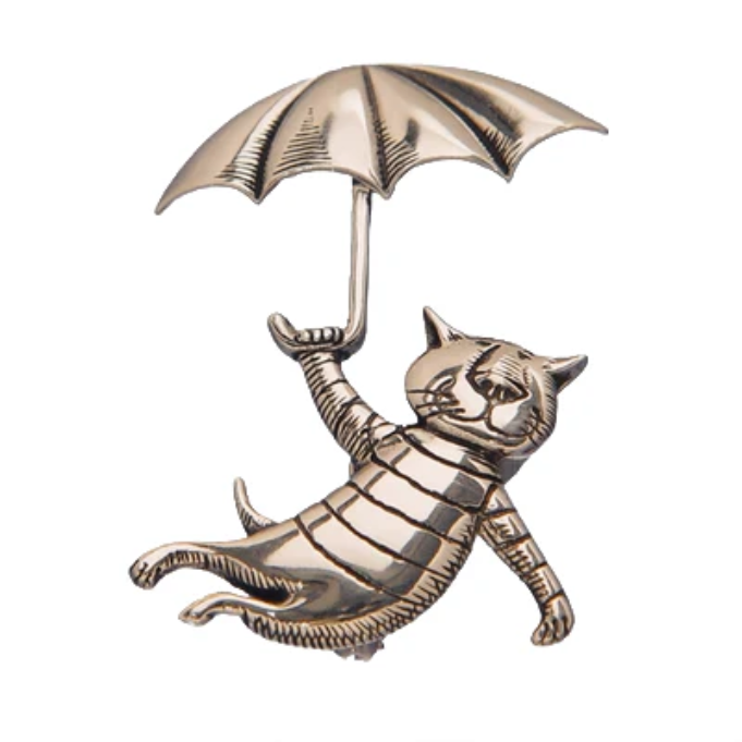 Umbrella Cat Pin - Edward Gorey