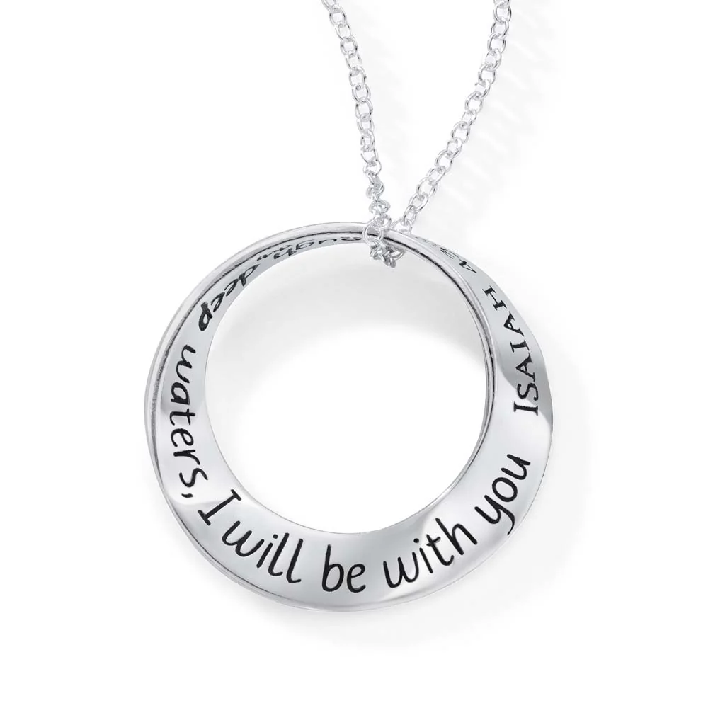 Deep Waters (Isaiah 43:2) Mobius Necklace