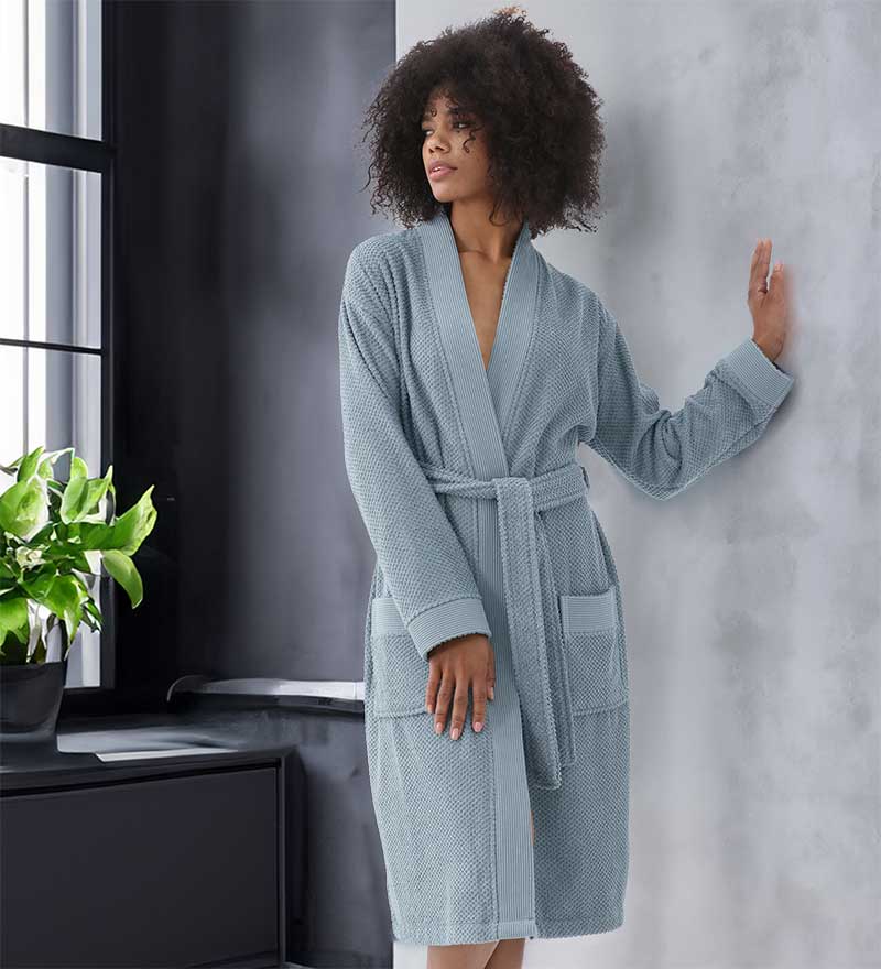 Women's Turkish Cotton Terry Cloth Kimono Robe