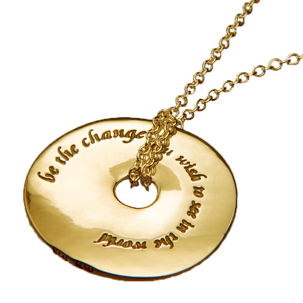 Be The Change (Gandhi) - Pi Disc Necklace