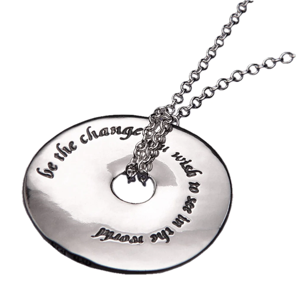 Be The Change (Gandhi) - Pi Disc Necklace