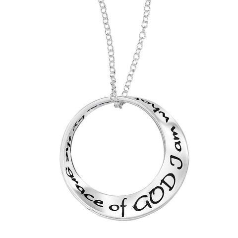 By the Grace of God (1 Corinthians 15:10) Mobius Necklace