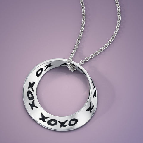 Hugs and Kisses Mobius Necklace