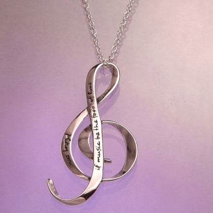 If Music Be The Food of Love - G Clef Necklace