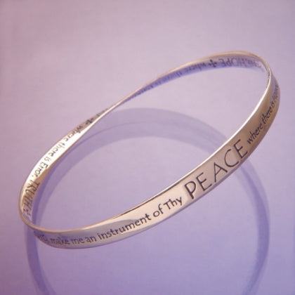 Priestly Blessing Mobius Sterling Silver Bangle Bracelet