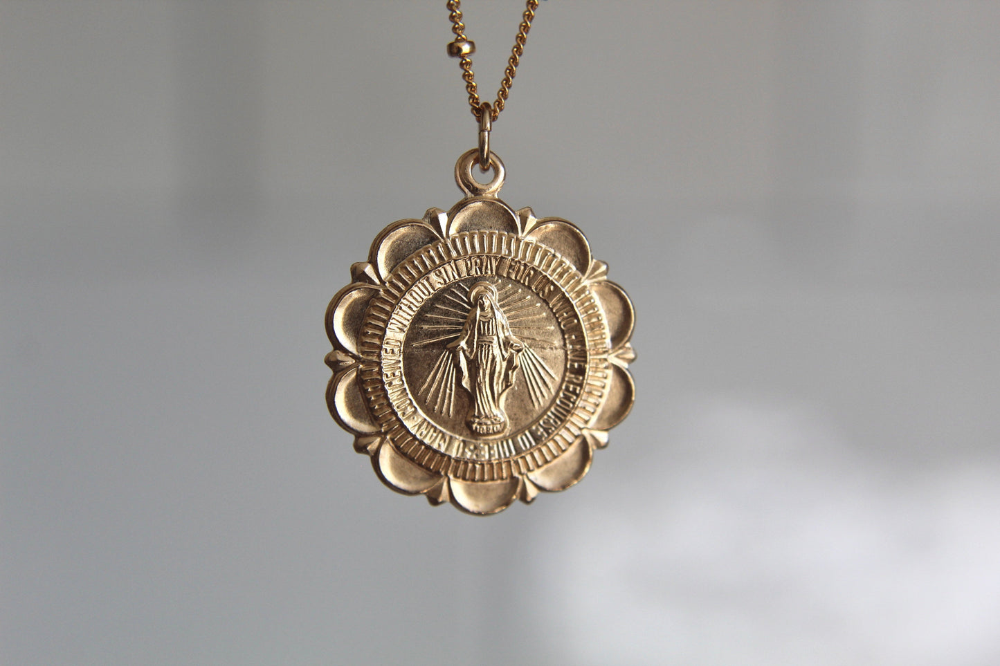 Miraculous Medal Necklace - 18k Gold Filled