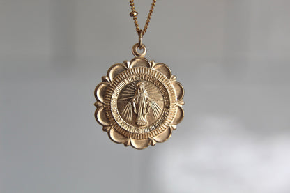 Miraculous Medal Necklace - 18k Gold Filled