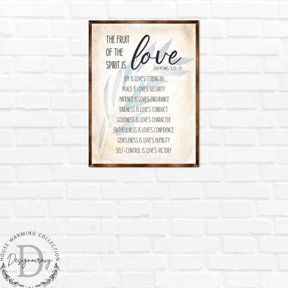 Fruit of the Spirit - Galatians 5:22 - Wooden Scripture Wall Art