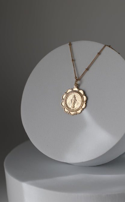 Miraculous Medal Necklace - 18k Gold Filled