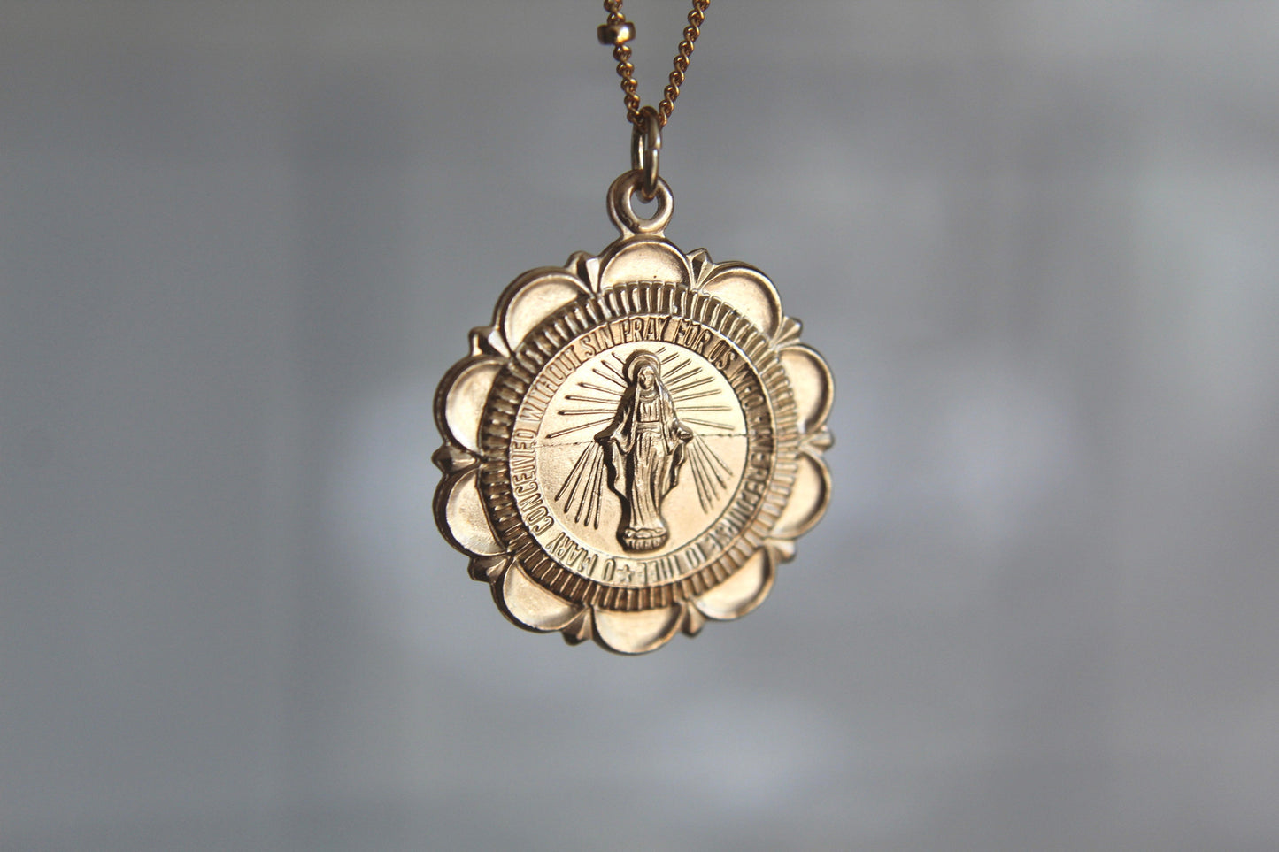 Miraculous Medal Necklace - 18k Gold Filled