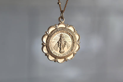 Miraculous Medal Necklace - 18k Gold Filled
