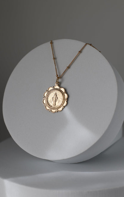 Miraculous Medal Necklace - 18k Gold Filled