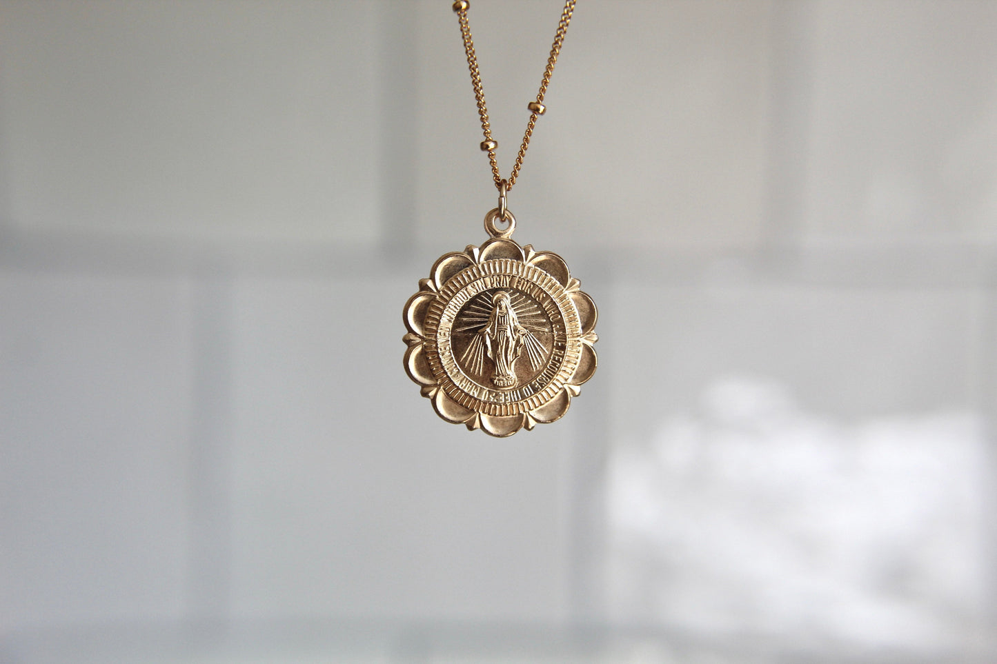 Miraculous Medal Necklace - 18k Gold Filled