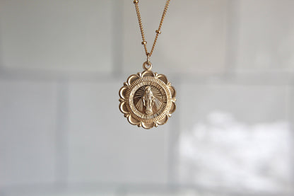 Miraculous Medal Necklace - 18k Gold Filled