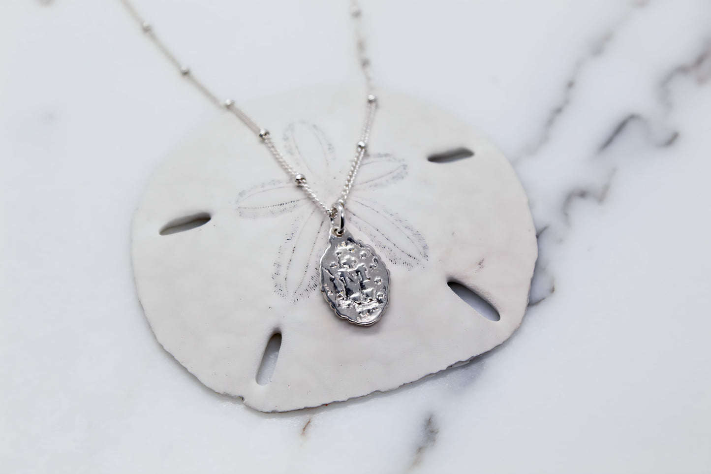 Intricate Miraculous Medal Necklace - Sterling Silver