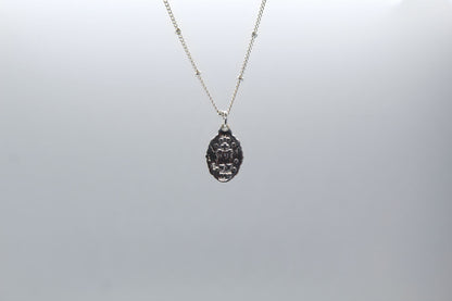 Intricate Miraculous Medal Necklace - Sterling Silver