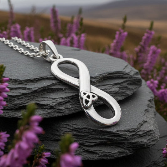Infinite Love Trinity Knot Necklace in Sterling Silver