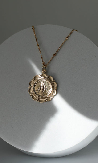 Miraculous Medal Necklace - 18k Gold Filled