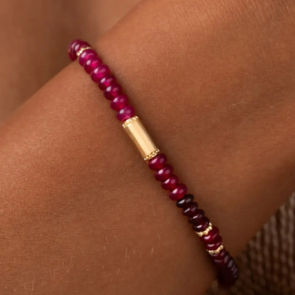 Inner Glow Garnet & Rhodolite Gold Bracelet