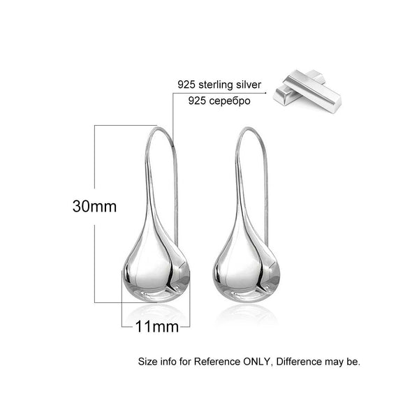 Intensity Tear Drop Hook Earrings - Sterling Silver