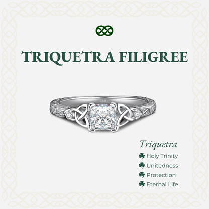 Triquetra Filigree™ 18K White Gold Ring