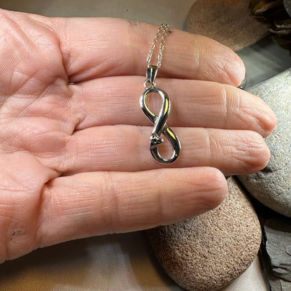 Infinite Love Trinity Knot Necklace in Sterling Silver