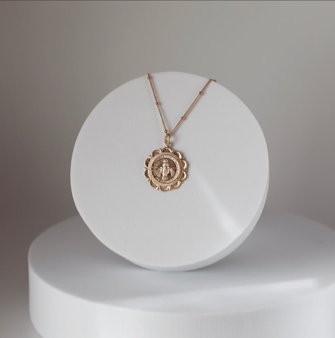 Miraculous Medal Necklace - 18k Gold Filled