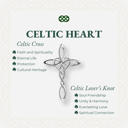 Celtic Heart™ 18K White Gold Cross Pendant