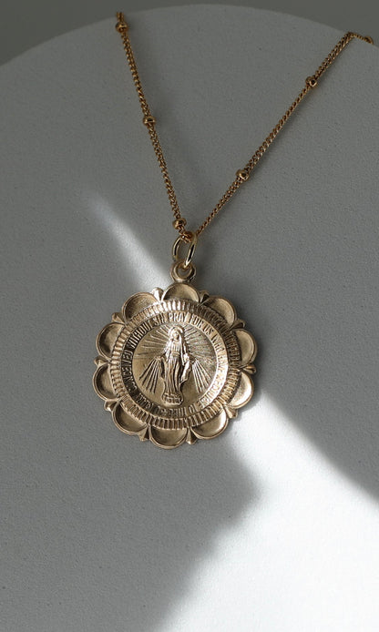 Miraculous Medal Necklace - 18k Gold Filled