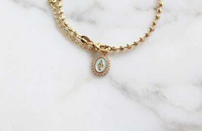 Mother Mary Bracelet in Blue