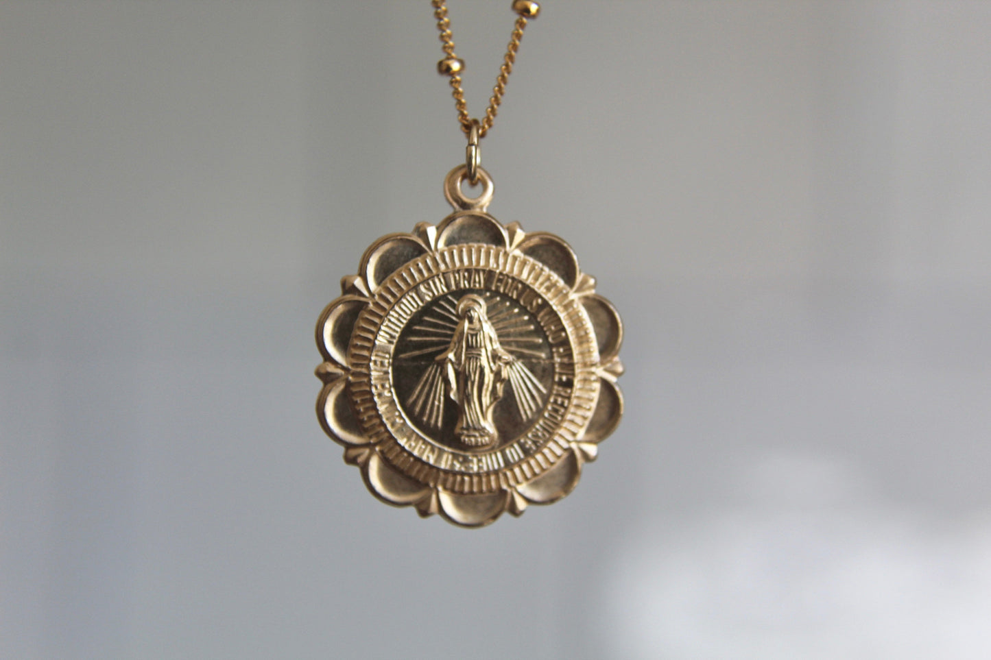 Miraculous Medal Necklace - 18k Gold Filled