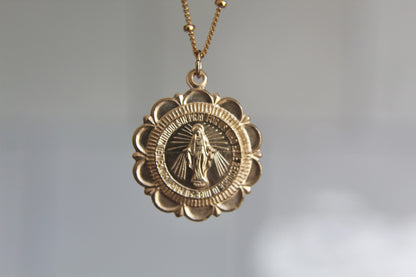 Miraculous Medal Necklace - 18k Gold Filled