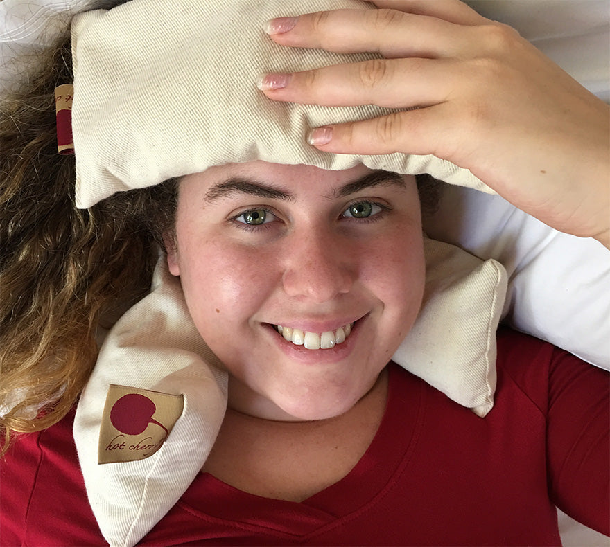 Feel Better Pack in Natural Denim: Square, Eye Pillow & Neck Wrap - Hot and Cold Comfort Packs