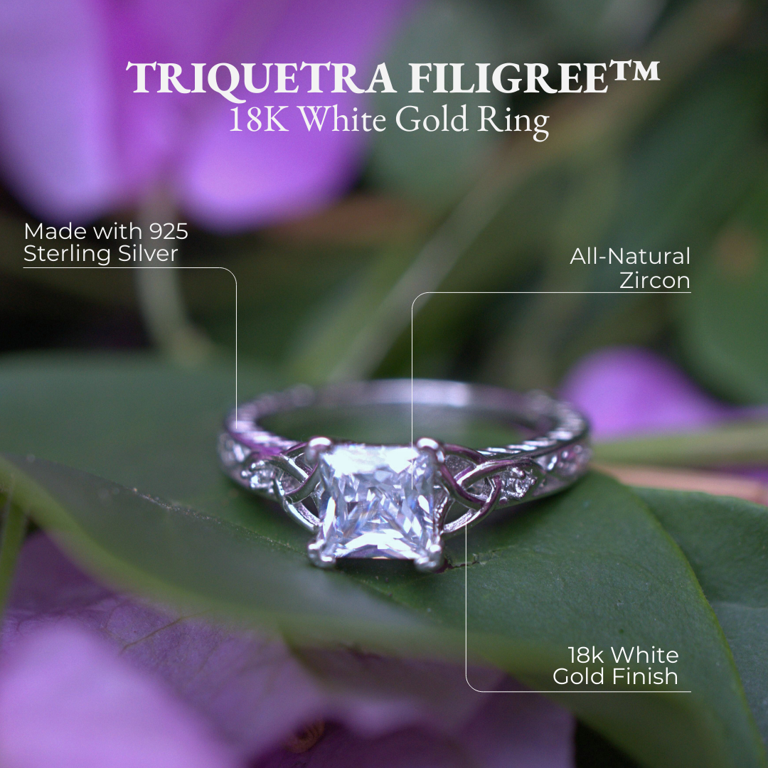 Triquetra Filigree™ 18K White Gold Ring