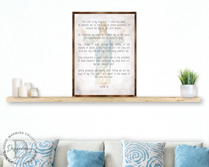 The Lord Is My Shepherd (23rd Psalm) - Wooden Scripture Wall Art