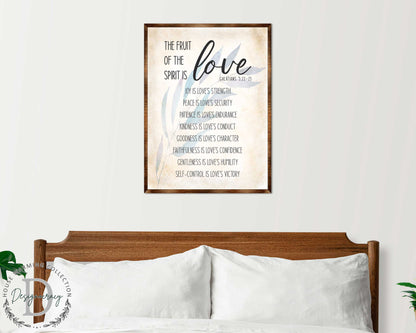 Fruit of the Spirit - Galatians 5:22 - Wooden Scripture Wall Art